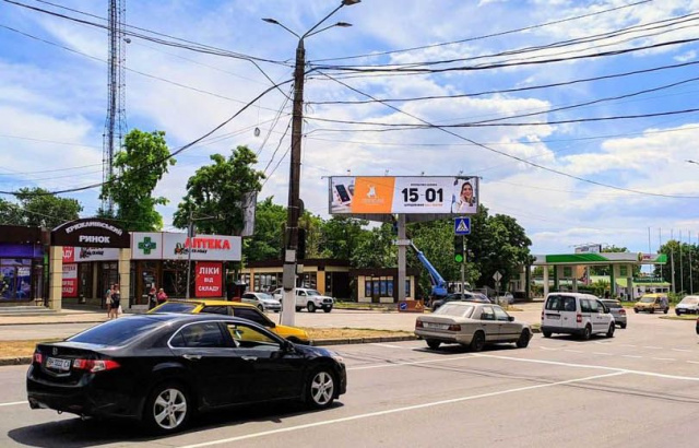 Щит 12x3,  №190 ул.Днепропетровская дорога - Поворот на Крыжановку,АЗС